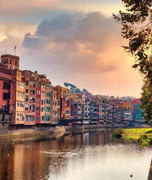 Colorful houses along the Onyar River